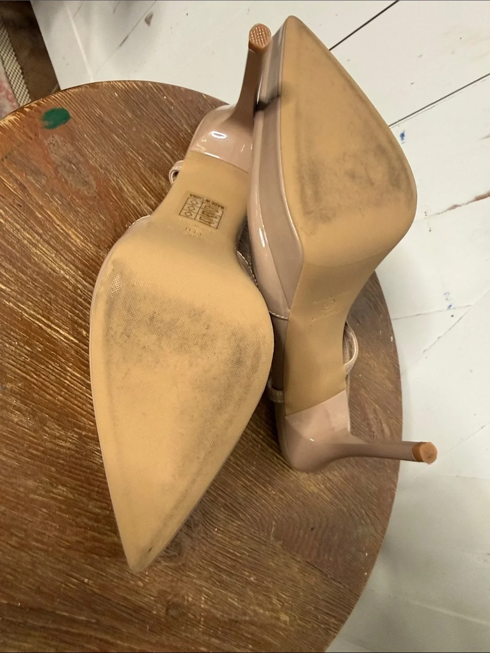Pointed Toe Nude Slingback Stiletto Pumps - Picture 16 of 16